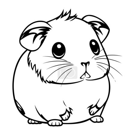 Illustration for Hamster   Black and White Cartoon Illustration for Coloring Book - Royalty Free Image