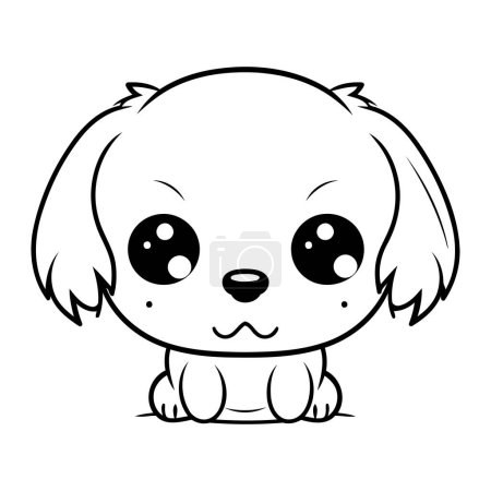 Téléchargez les illustrations : Mignon petit chien kawaii personnage vecteur illusion conception - en licence libre de droit
