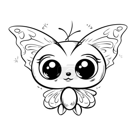 Photo for Cute butterfly with flower. Vector illustration. Coloring page. - Royalty Free Image