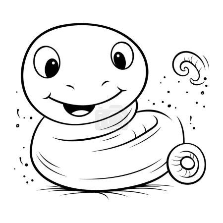 Illustration for Illustration of a Cute Smiling Baby Dinosaur Coloring Book - Royalty Free Image