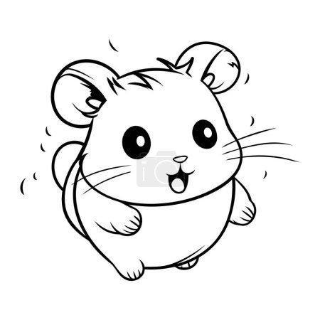 Téléchargez les illustrations : Joli hamster de dessin animé. Illustration vectorielle d'un hamster. - en licence libre de droit