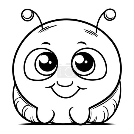 Illustration for Black and White Cartoon Illustration of Cute Ant Animal Character for Coloring Book - Royalty Free Image