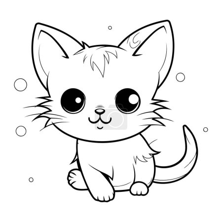 Ilustración de Dibujo para colorear Página contorno de lindo gato de dibujos animados Vector ilustración - Imagen libre de derechos