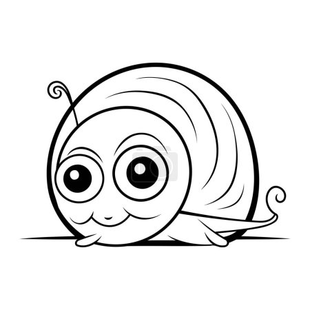 Illustration for Cute cartoon snail. Vector illustration isolated on a white background. - Royalty Free Image