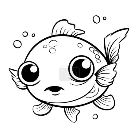 Illustration for Coloring book for children. Cute cartoon fish. Vector illustration. - Royalty Free Image