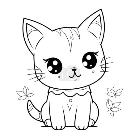 Illustration for Cute cat animal cartoon vector illustration graphic design vector illustration graphic design - Royalty Free Image