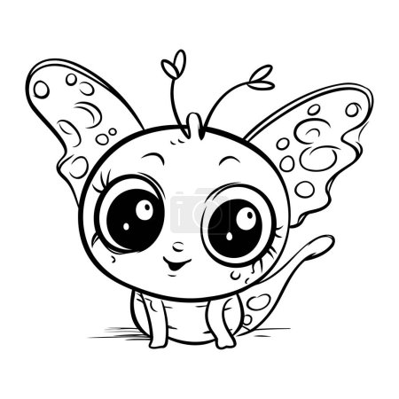 Téléchargez les illustrations : Mignon personnage de mascotte de papillon dessin animé. Illustration vectorielle. - en licence libre de droit