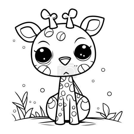 Illustration for Coloring Page Outline Of cute giraffe. Vector illustration. - Royalty Free Image