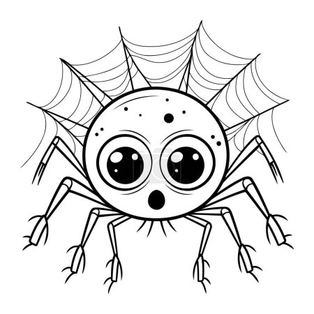 Illustration for Spider. Coloring book for children and adults. Vector illustration. - Royalty Free Image