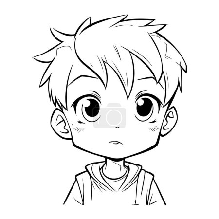 Photo for Cute little boy sketch vector illustration graphic design in black and white - Royalty Free Image