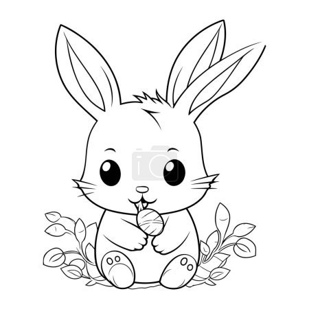 Téléchargez les illustrations : Mignon petit lapin Pâques personnage vecteur illustration conception vectorielle illustration conception - en licence libre de droit