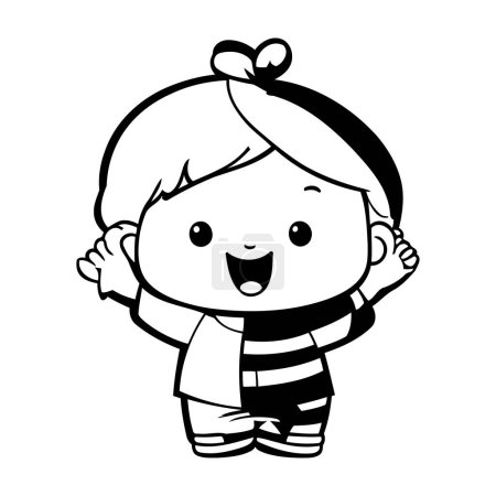 Illustration for Cute little boy character vector illustration designicon vector illustration graphic design - Royalty Free Image