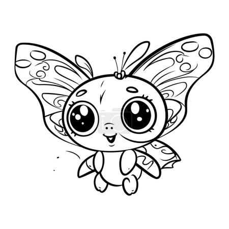 Illustration for Cute butterfly. Coloring book for children. Vector illustration. - Royalty Free Image