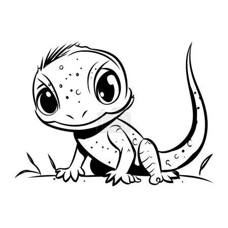 Illustration for Vector illustration of a cute lizard on a white background. Cartoon style. - Royalty Free Image