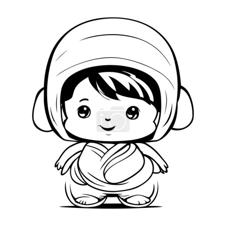 Illustration for Cute little boy in astronaut costume. Vector illustration for your design - Royalty Free Image