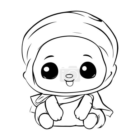 Illustration for Cute little baby boy in astronaut costume cartoon vector illustration graphic design - Royalty Free Image