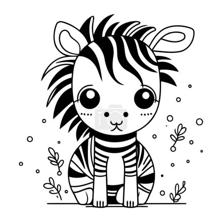 Illustration for Cute zebra animal cartoon vector illustration graphic design vector illustration graphic design - Royalty Free Image
