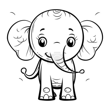 Téléchargez les illustrations : Livre à colorier pour enfants. Éléphant. Cartoon style. Illustration vectorielle. - en licence libre de droit