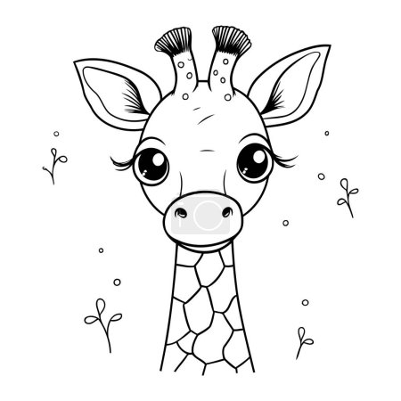 Illustration for Cute cartoon giraffe. Coloring book for children. Vector illustration - Royalty Free Image