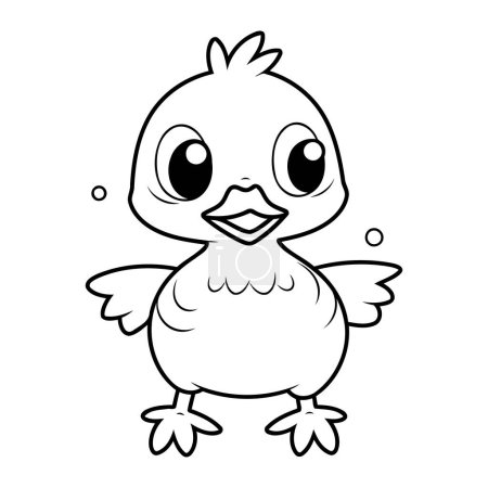 Illustration for Coloring Page Outline Of Cute Little Chicken Farm Animal Character - Royalty Free Image