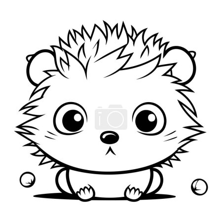 Ilustración de Hedgehog lindo personaje de la mascota de dibujos animados Vector ilustración. - Imagen libre de derechos