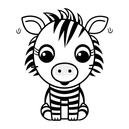 Illustration for Cute little zebra with striped clothes cartoon vector illustration graphic design - Royalty Free Image