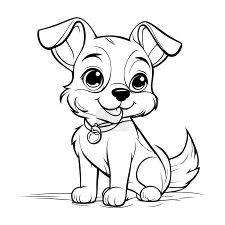 Téléchargez les photos : Illustration de dessin animé de Chihuahua Chien mignon pour livre à colorier - en image libre de droit