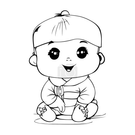 Illustration for Cute baby boy cartoon vector illustration. Cute baby boy cartoon vector illustration - Royalty Free Image