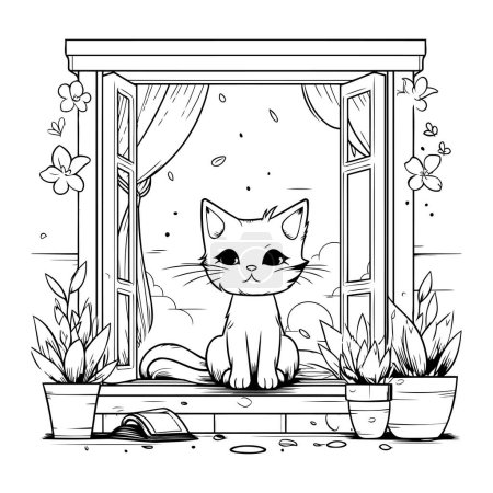 Illustration for Cat cartoon design. Mascot pet animal domestic cute life nature and fauna theme Vector illustration - Royalty Free Image
