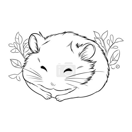 Téléchargez les illustrations : Joli hamster. esquisse pour votre design. Illustration vectorielle. - en licence libre de droit