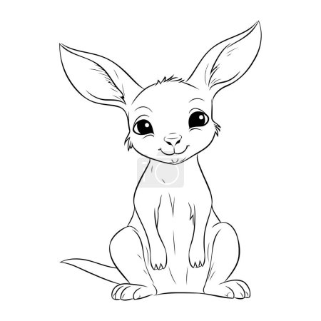 Illustration for Cute kangaroo. Hand drawn vector illustration isolated on white background - Royalty Free Image