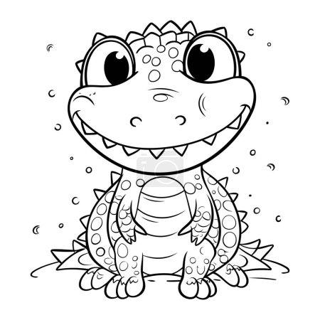 Illustration for Coloring Page Outline Of Cute Baby Lizard Coloring Book - Royalty Free Image