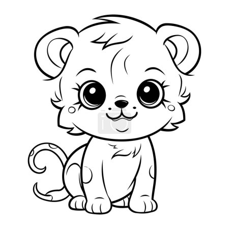 Ilustración de Lindo bebé león libro para colorear para niños. Ilustración vectorial - Imagen libre de derechos