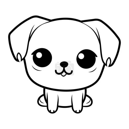 Téléchargez les illustrations : Mignon petit chien kawaii personnage vecteur illusion conception - en licence libre de droit
