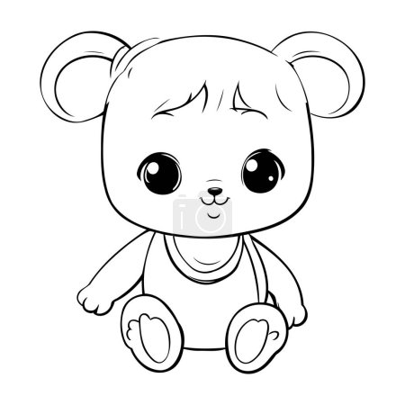 Illustration for Cute little baby bear. Cartoon vector illustration isolated on white background. - Royalty Free Image