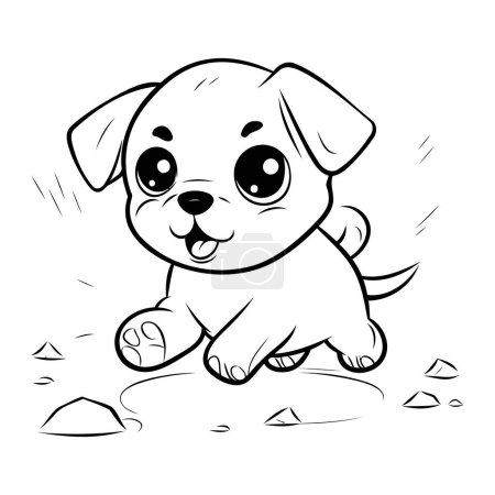 Illustration for Cute cartoon puppy. Vector illustration isolated on a white background. - Royalty Free Image