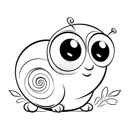 Illustration for Cute cartoon snail. Coloring book for children. Vector illustration. - Royalty Free Image