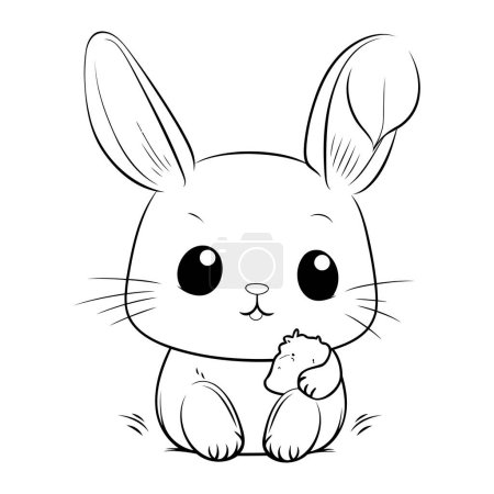 Illustration for Illustration of a Cute Little Bunny on White Background   Vector - Royalty Free Image