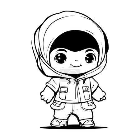 Illustration for Cute cartoon astronaut on white background. Vector illustration for your design - Royalty Free Image