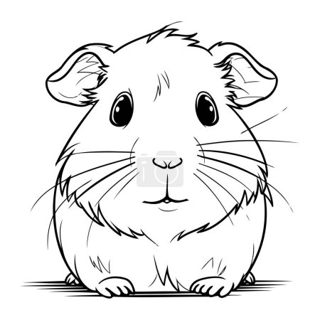 Illustration for Hamster   Black and White Cartoon Illustration. Vector Clip Art - Royalty Free Image