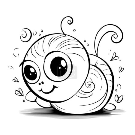 Illustration for Cute cartoon snail. Coloring book for children. Vector illustration - Royalty Free Image