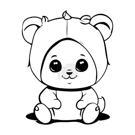Illustration for Coloring book for children. Cute cartoon bear. Vector illustration. - Royalty Free Image