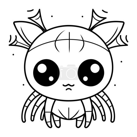 Ilustración de Lindo araña kawaii carácter vector ilustración designicon vector ilustración diseño - Imagen libre de derechos