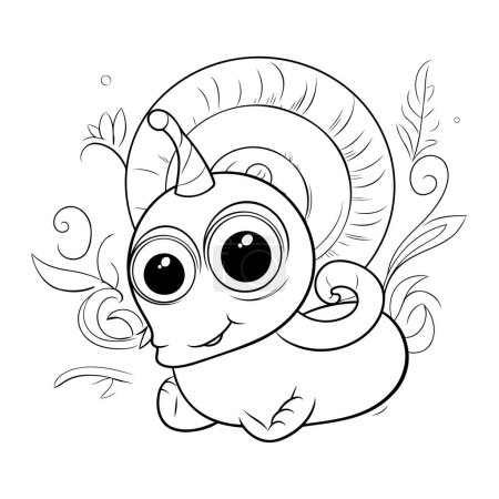 Illustration for Coloring book for children. Cute cartoon snail. Vector illustration. - Royalty Free Image