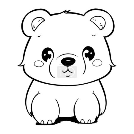 Téléchargez les illustrations : Livre à colorier pour enfants. Joli ours de dessin animé. Illustration vectorielle. - en licence libre de droit