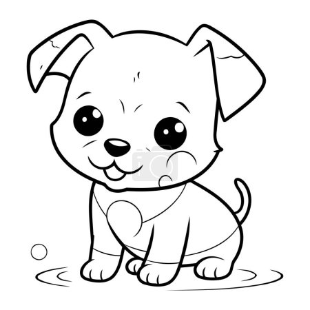 Illustration for Coloring Page Outline Of a Cute Puppy Dog Vector - Royalty Free Image