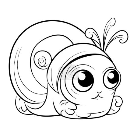 Illustration for Cute cartoon snail. Vector illustration. Coloring book for children. - Royalty Free Image