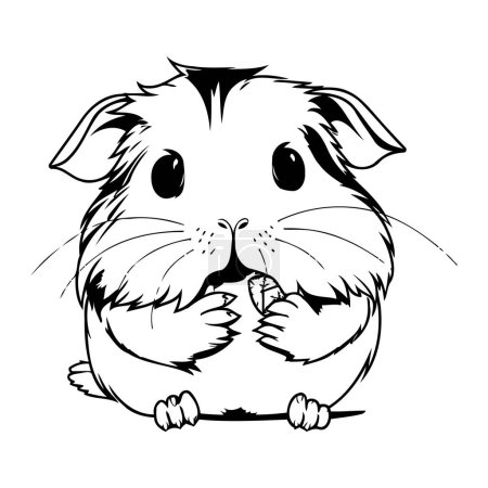 Illustration for Illustration of guinea pig. Black and white vector illustration. - Royalty Free Image