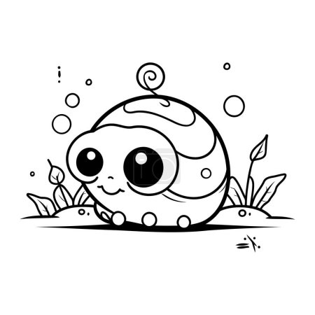Illustration for Cute cartoon snail. Vector illustration in doodle style. - Royalty Free Image