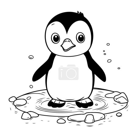 Téléchargez les illustrations : Conception de dessin animé pingouin. Zoo animalier vie nature et faune thème Illustration vectorielle - en licence libre de droit